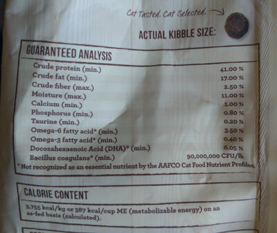 Purrfect Bistro Healthy Kittens Recipe - Nutrition facts