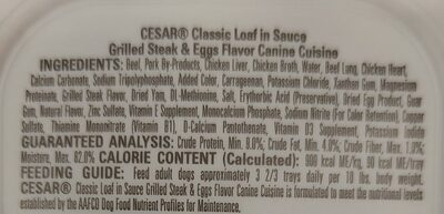 cesar dog food - Ingredients - en