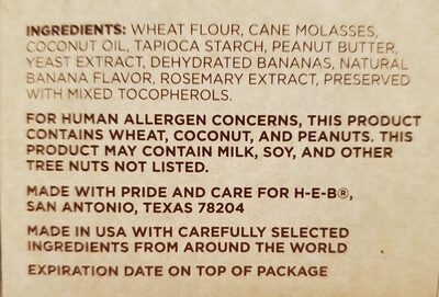 Baked Peanut Butter & Banana Flavored Dog Snacks - Ingredients