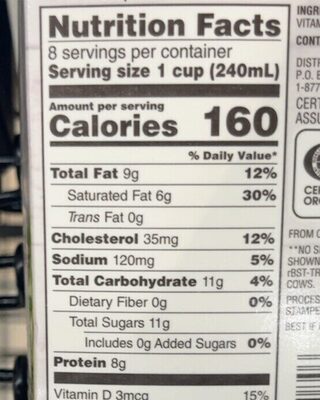 shredded wsf - Nutrition facts