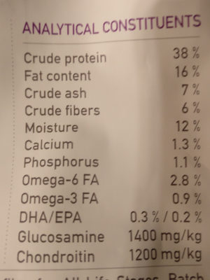 Orijen Puppy Large - Nutrition facts - en