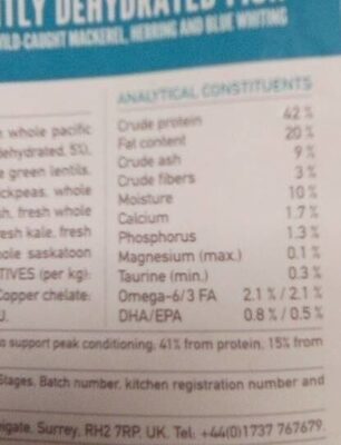 Six fish - Nutrition facts