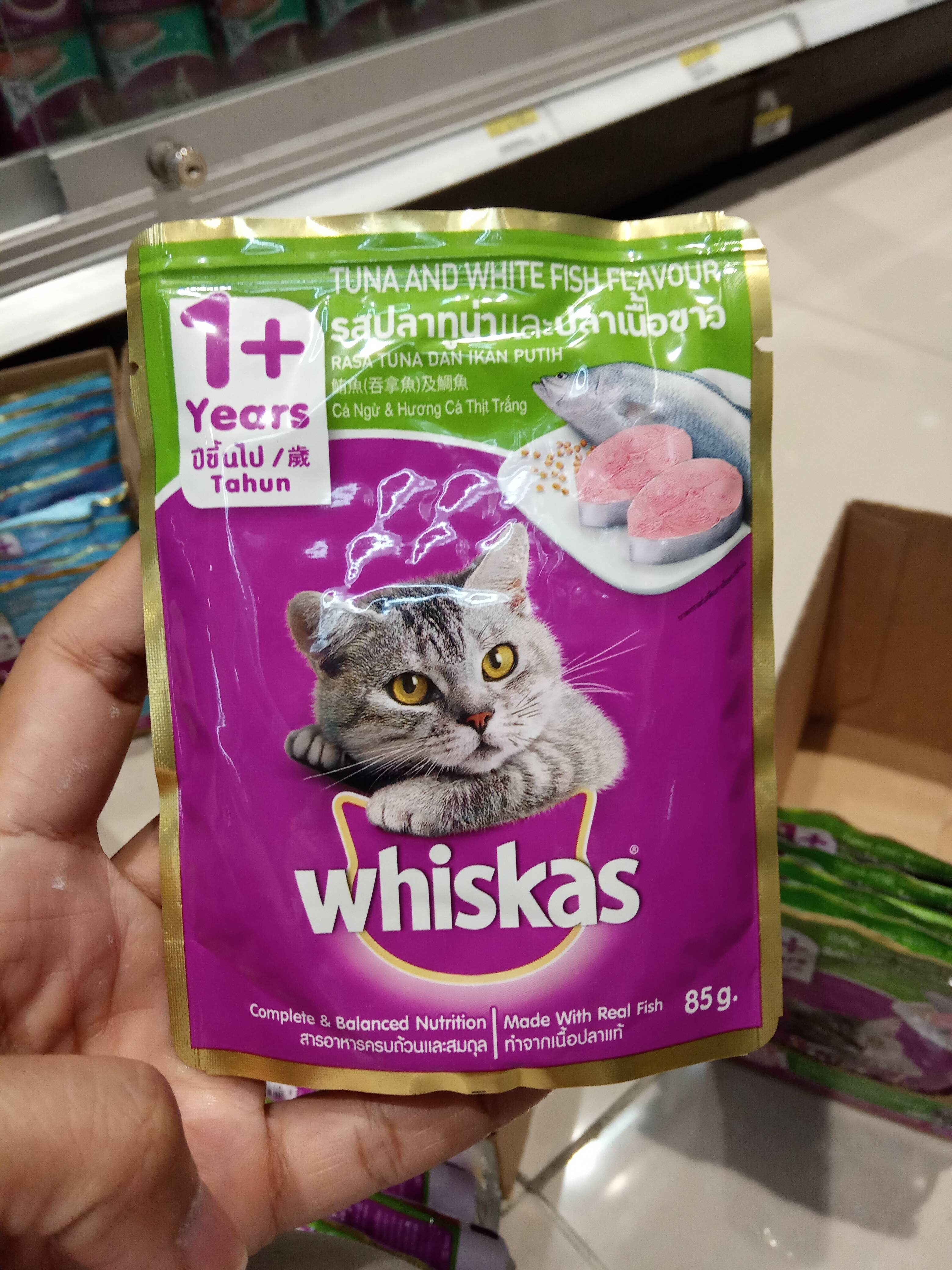 Cat food whiskas pouch 85gr tuna & fish - Product - id