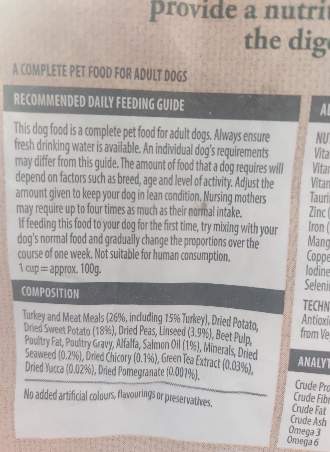 langhams grain free dog food - Ingredients - en