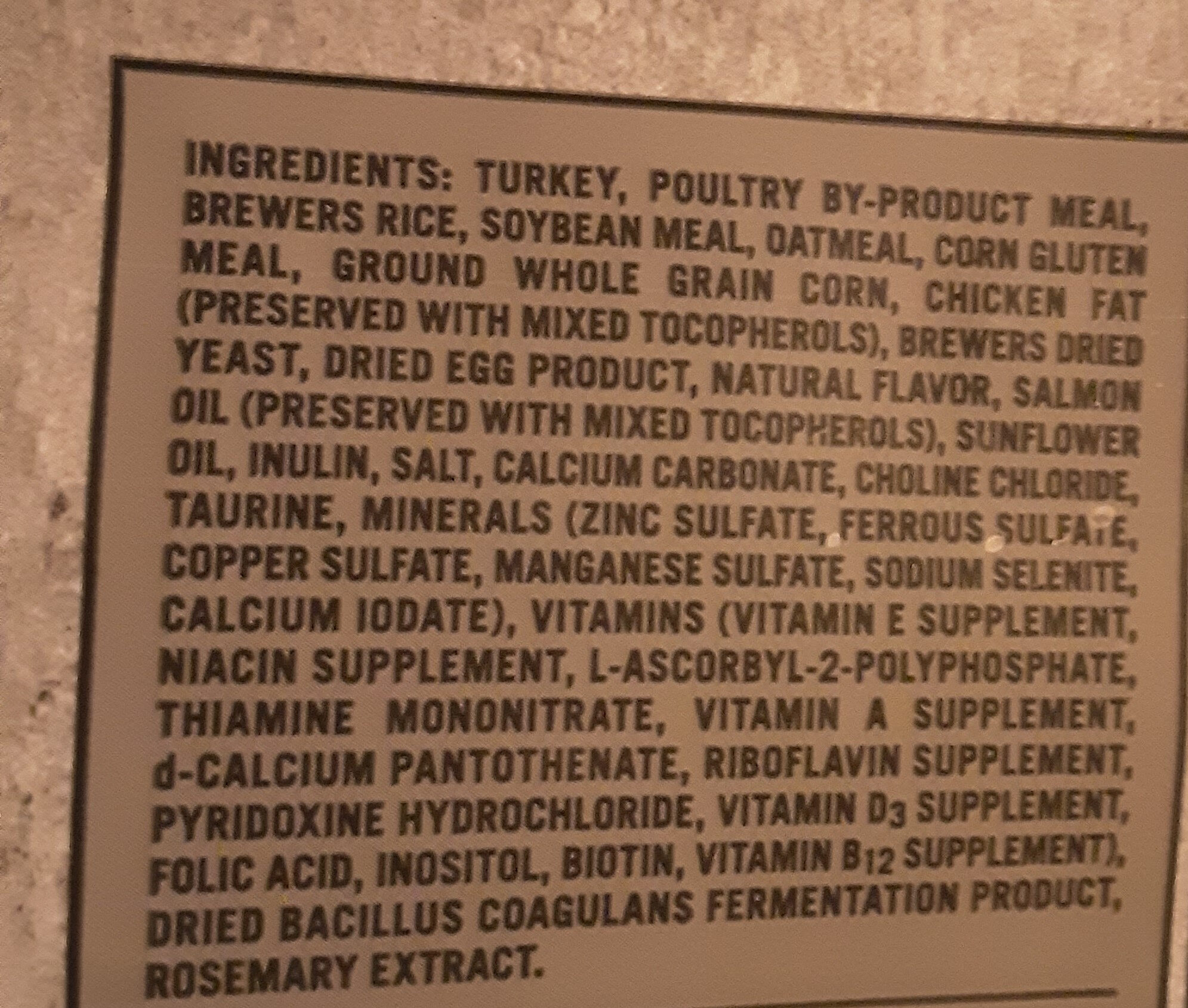 Cat Food - Ingredients - en