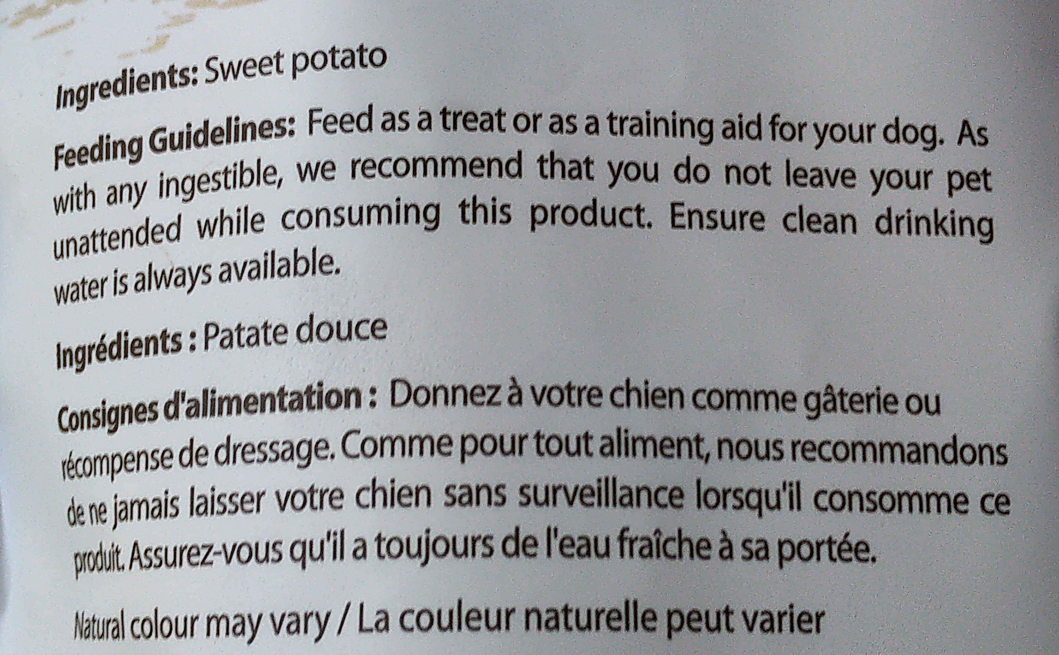 Sweet Potato Chews - Ingredients - en