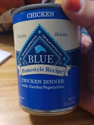 Blue homestyle recipe chicken dinner with garden vegtable - Product