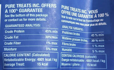 Freeze Dried Pure Cheddar Cheese Treats or Toppers for Dogs - Nutrition facts - en