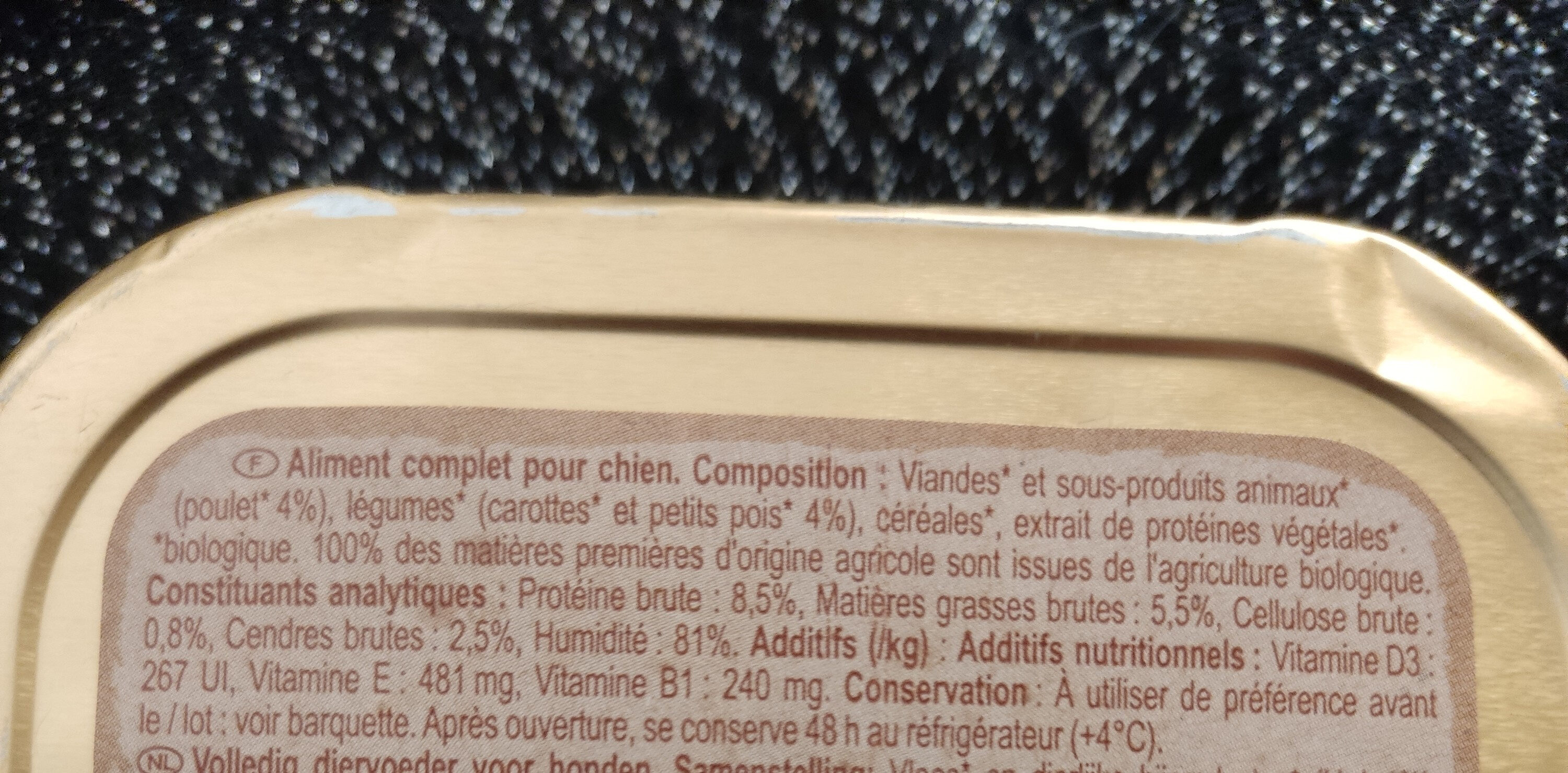 Naturally terrine bio poulet - Ingredients - fr