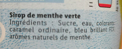 Sirop Menthe Verte - Ingrédients - fr