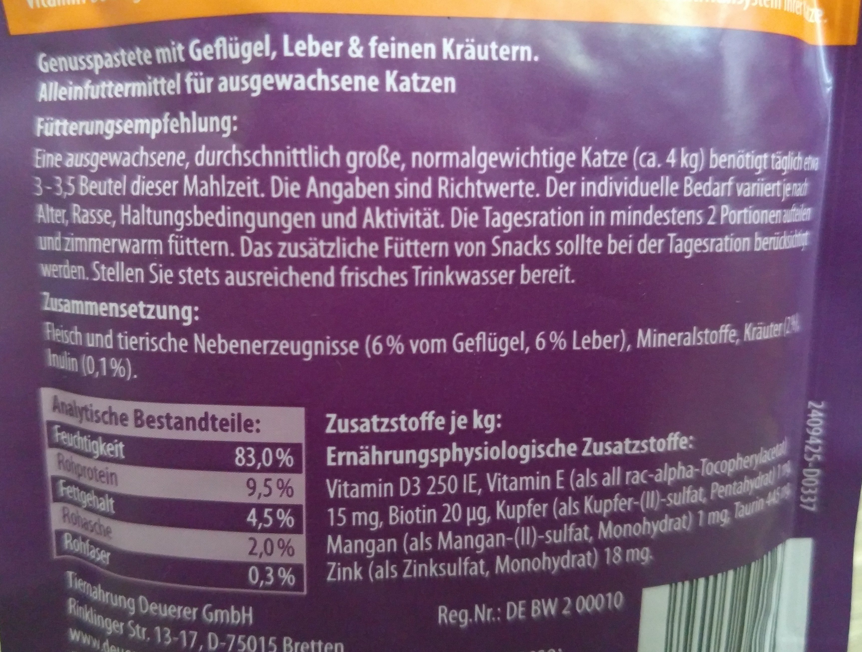 Genusspastete mit Geflügel, Leber & feinen Kräutern - Ingredients - de