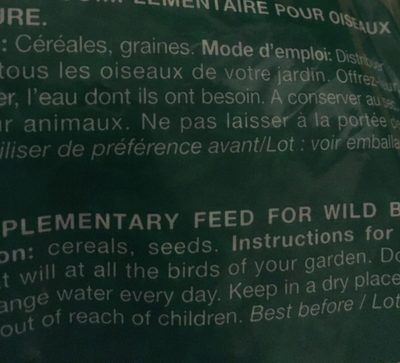 Graine oiseaux - Ingredients