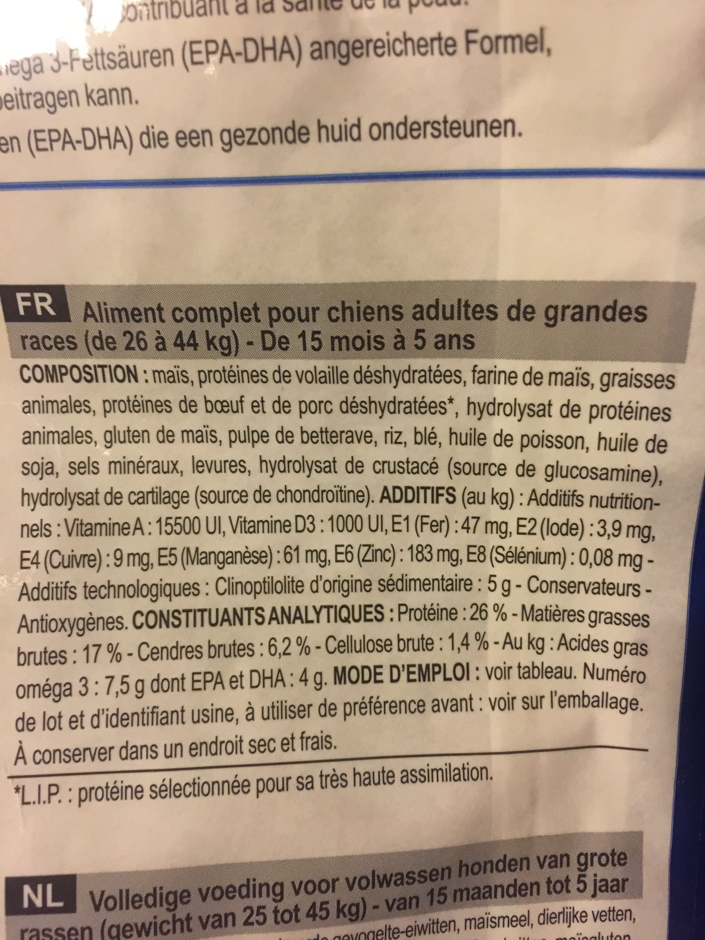 Royal Canin Maxi Adult - Ingredients - fr
