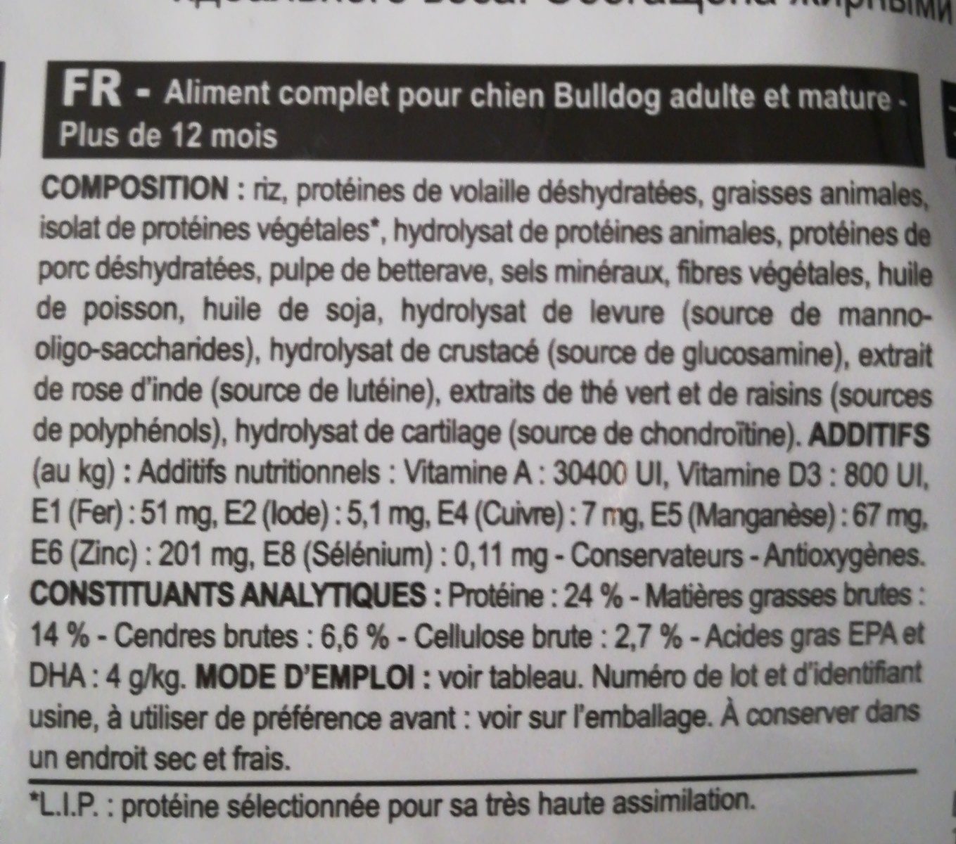 Croquettes Bulldog Adulte - Ingredients - fr