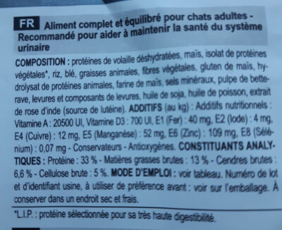 urinary - Ingredients - fr