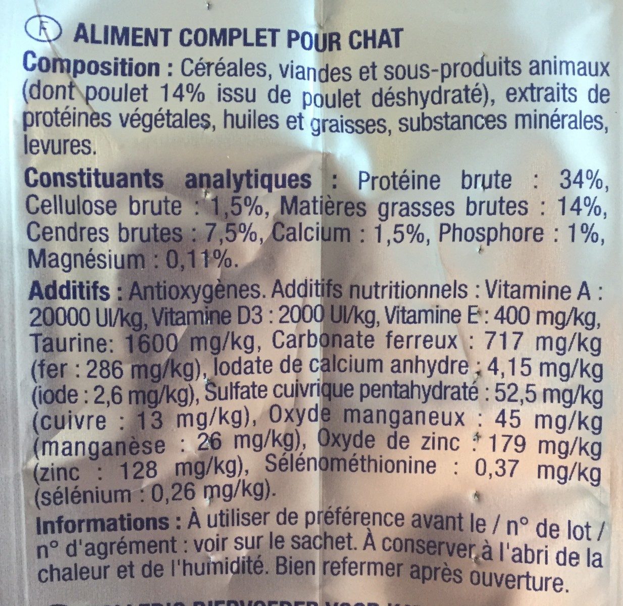 Adulte Croquettes En Poulet 1 - Ingredients - fr
