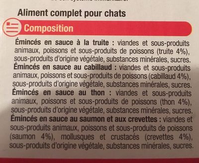 Les Eminces Chat Adultes 24 Sachets Fraicheurs - Ingredients - fr
