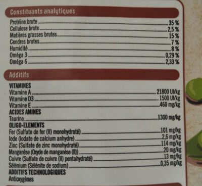 Croquettes Chat Sénior U - Informations nutritionnelles - fr