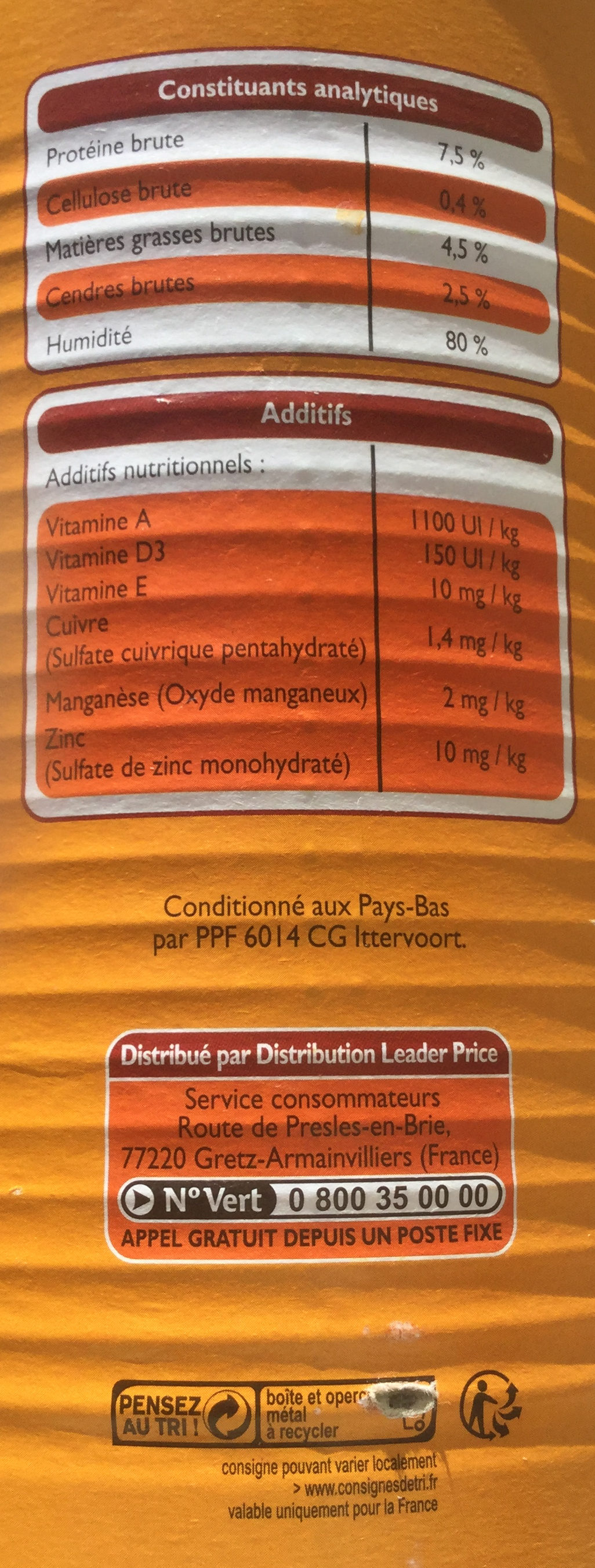 Bouchées à la volaille & aux carottes - Nutrition facts - fr
