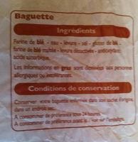 Baguette - Ingrédients - fr