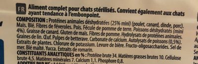 Crocktail chat adulte sterilized - Ingredients