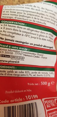 Cubes de tomates à l'italienne - Ingrédients
