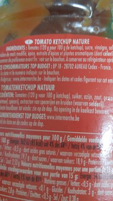 ketchup top budget - Ingredients - fr