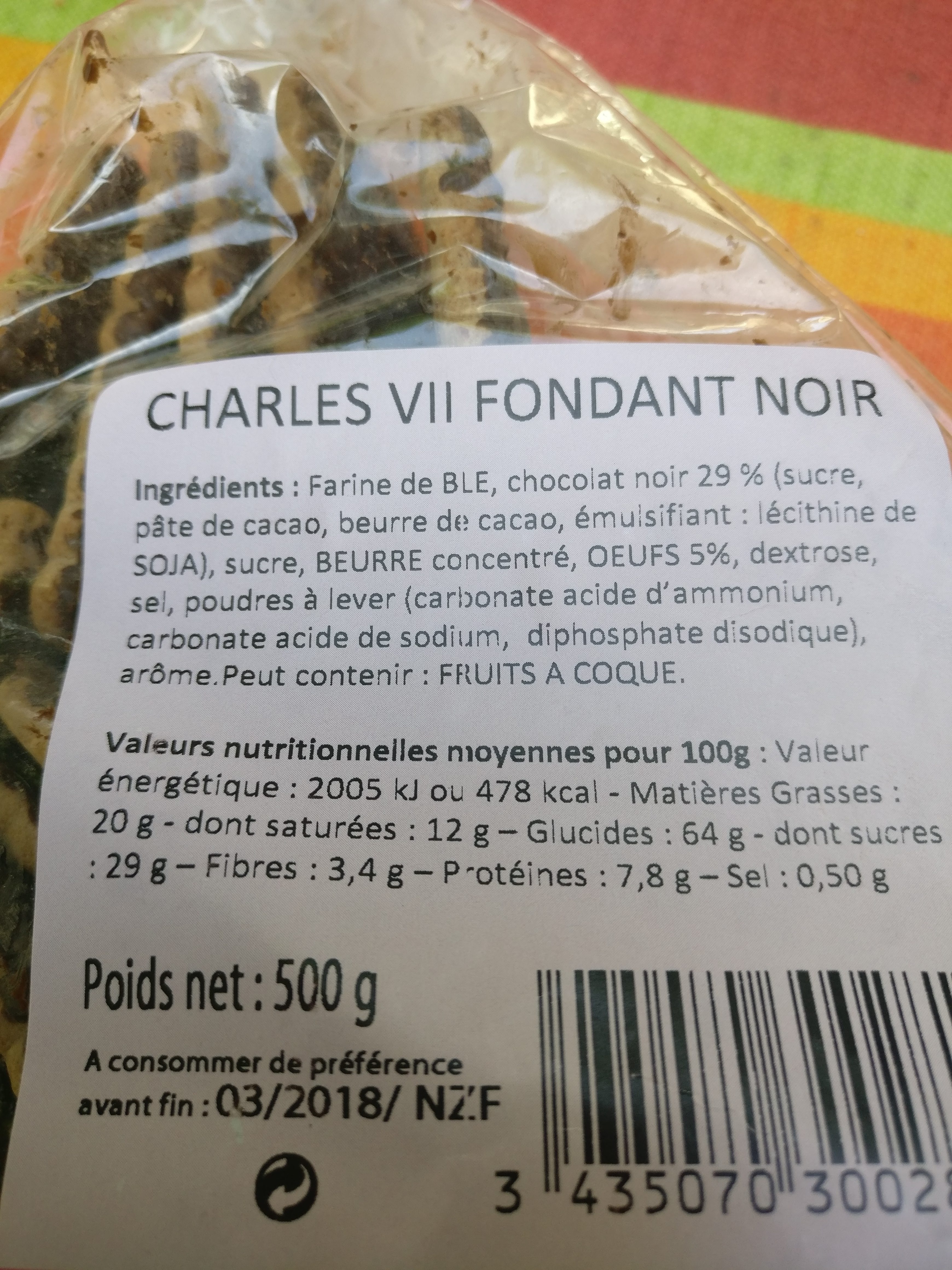 Charles VII Fondants noirs - Ingredients - fr