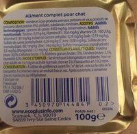 Pâtée au poisson - Nutrition facts - fr