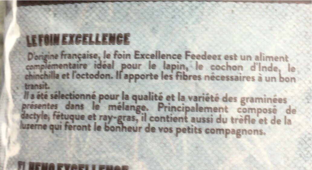 Foin excellence - Nutrition facts - fr