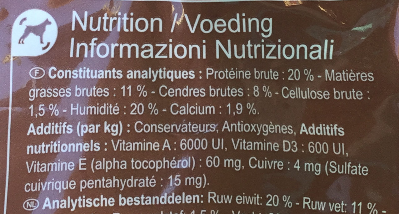 Croquettes poulet - Nutrition facts - fr