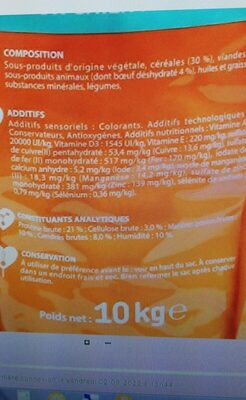 Croquette Lydog Vitalboeuf, - Nutrition facts - fr