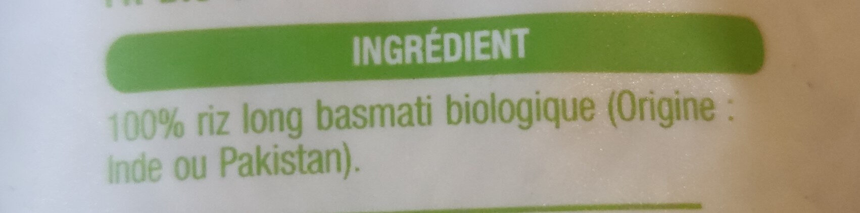 Riz basmati - Ingredients - fr