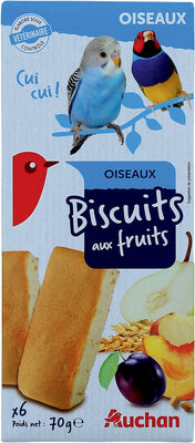 Oiseaux - Biscuits aux fruitsElaboré sous contrôle vétérinaire*6Auchan - Product - fr