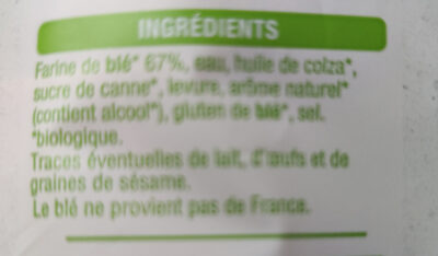 pain de mie nature - Ingredients