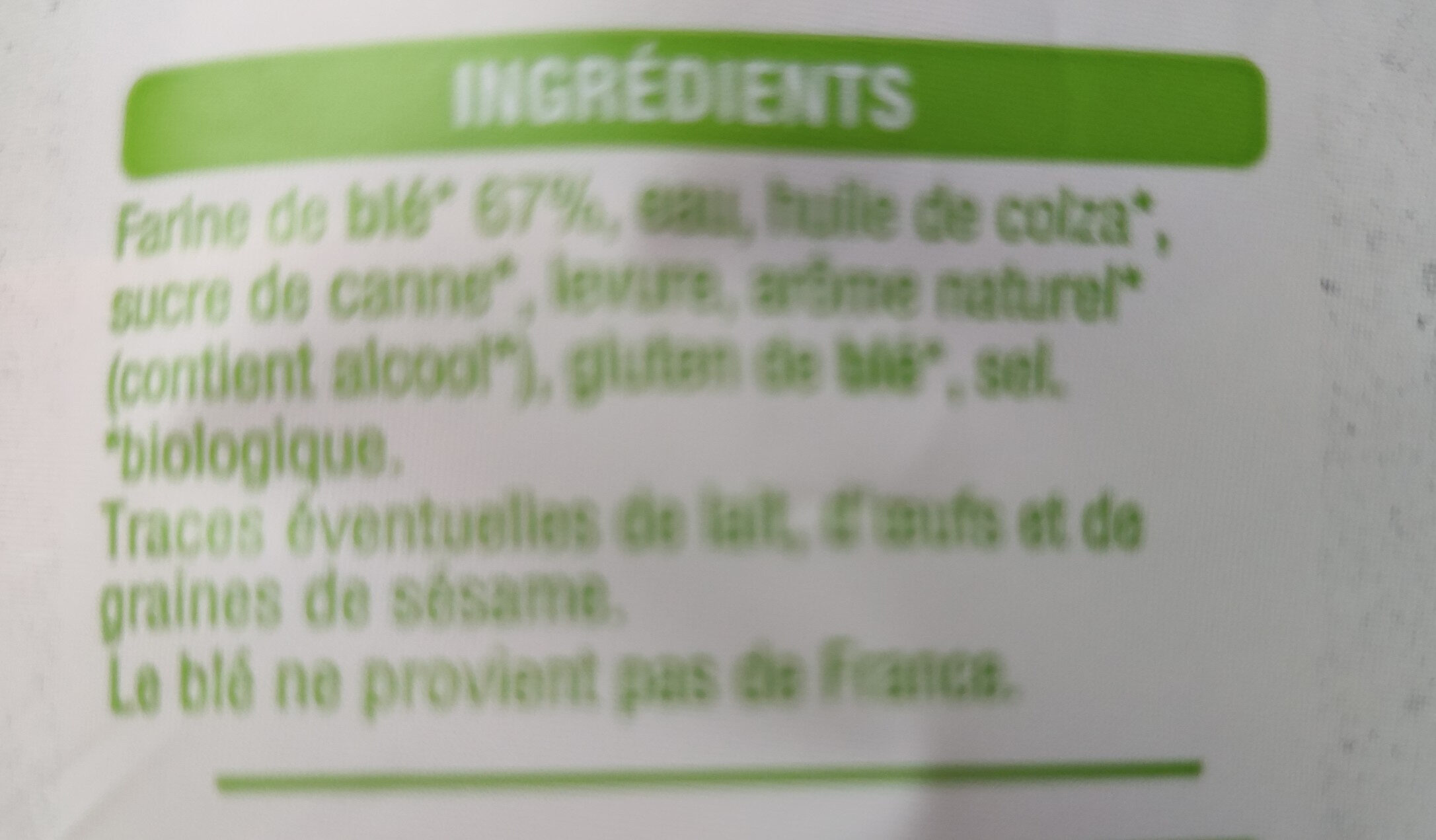 pain de mie nature - Ingredients - fr
