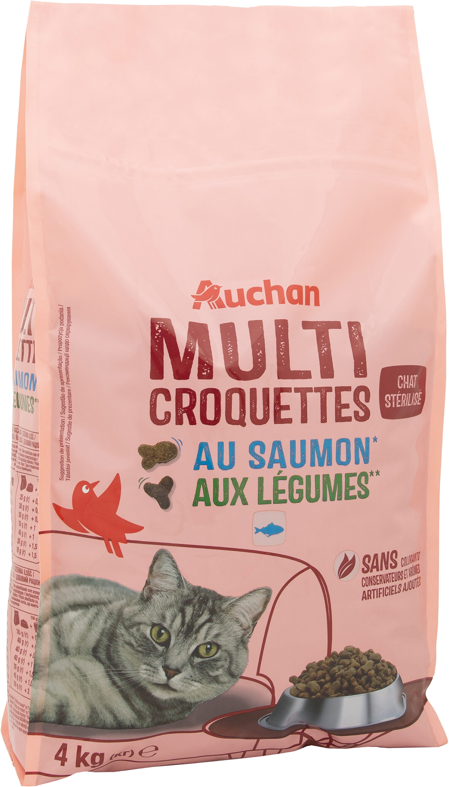 Multi croquettes au saumon* aux légumes** chat stérilisé - Produit - fr