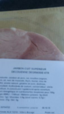 jambon cuit supérieur decouenne dégraissé 6Tr - Nutrition facts - fr
