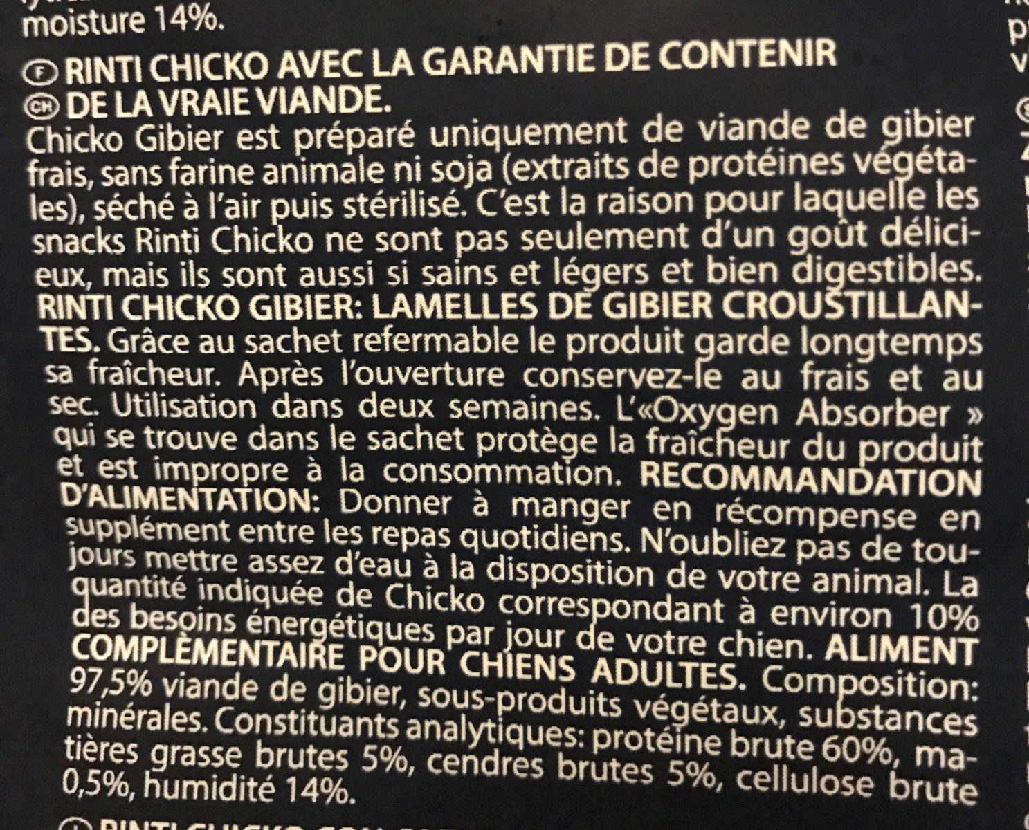 Chicko - Ingrédients - fr