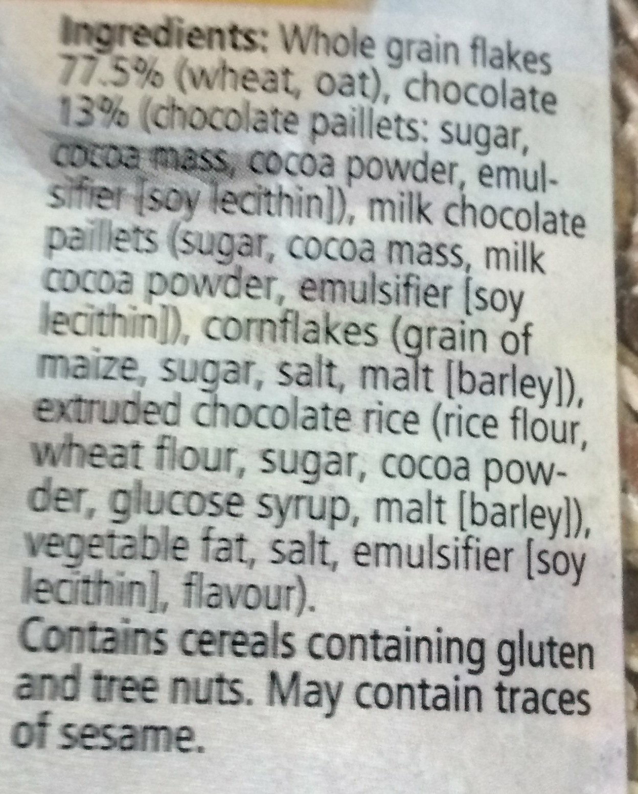 Viola - Chocolate Muesli - Ingredients - de