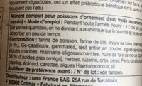 Nourriture poisson - Informations nutritionnelles - fr