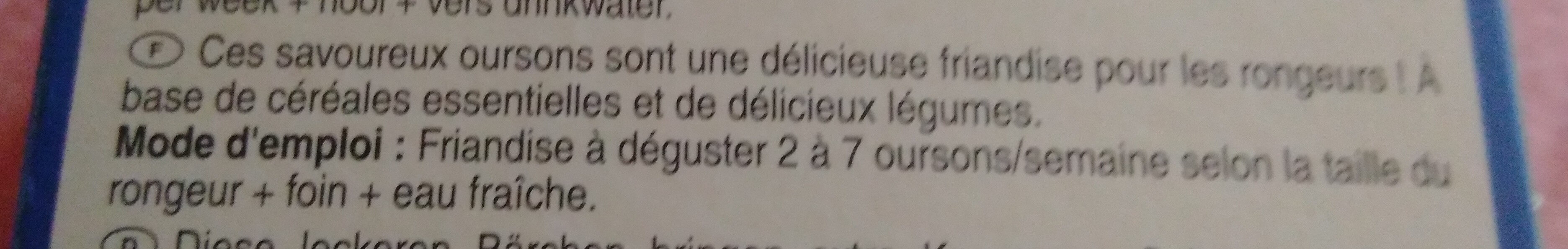 petit ourson - Ingredients - fr