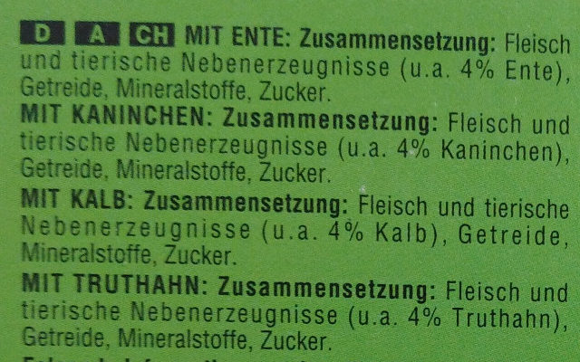 Jagdschmaus in Sauce - Ingredients - de