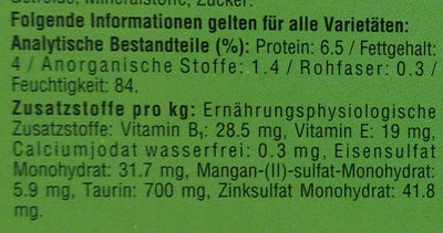 Jagdschmaus in Sauce - Nutrition facts - de