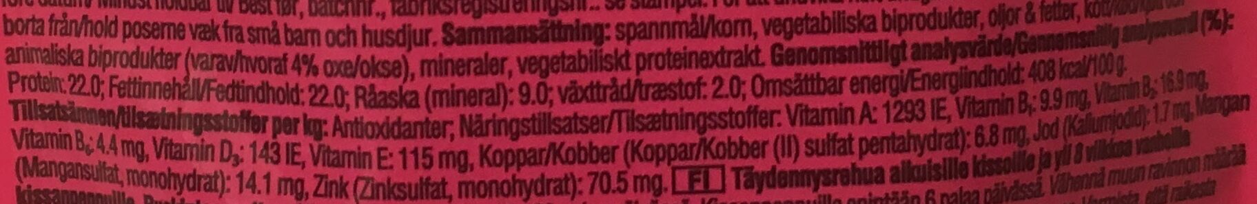Dreamies med okse - Nutrition facts - nb