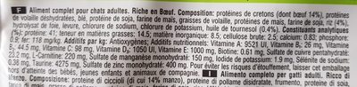 Croquettes Adult 1+ Chats stérilisés Bœuf - Nutrition facts - fr