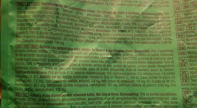 Wild frontier grain free - Nutrition facts