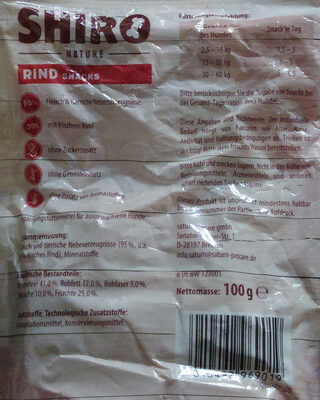 SHIRO Nature RIND SNACKS - Ingredients - de