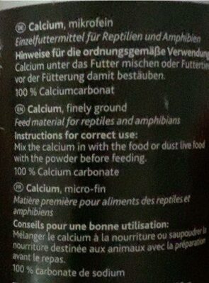 Trixie Calcium, Complément Alimentaire En Poudre - 50G - Nutrition facts - fr