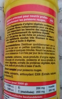 JBL NovoRed 250 ML Nourriture Pour Poissons Rouges - Ingredients - fr